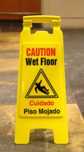 wet floor sign to prevent falls